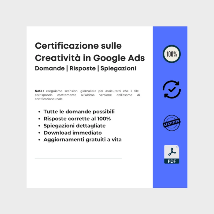 Immagine che mostra i titoli delle copertine degli ebook Risposte: Certificazione sulle Creatività in Google Ads [Aggiornato]